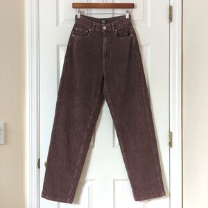 BDG Urban Outfitters Bubble Corduroy High Rise Baggy Tapered Leg Pants Brown 26